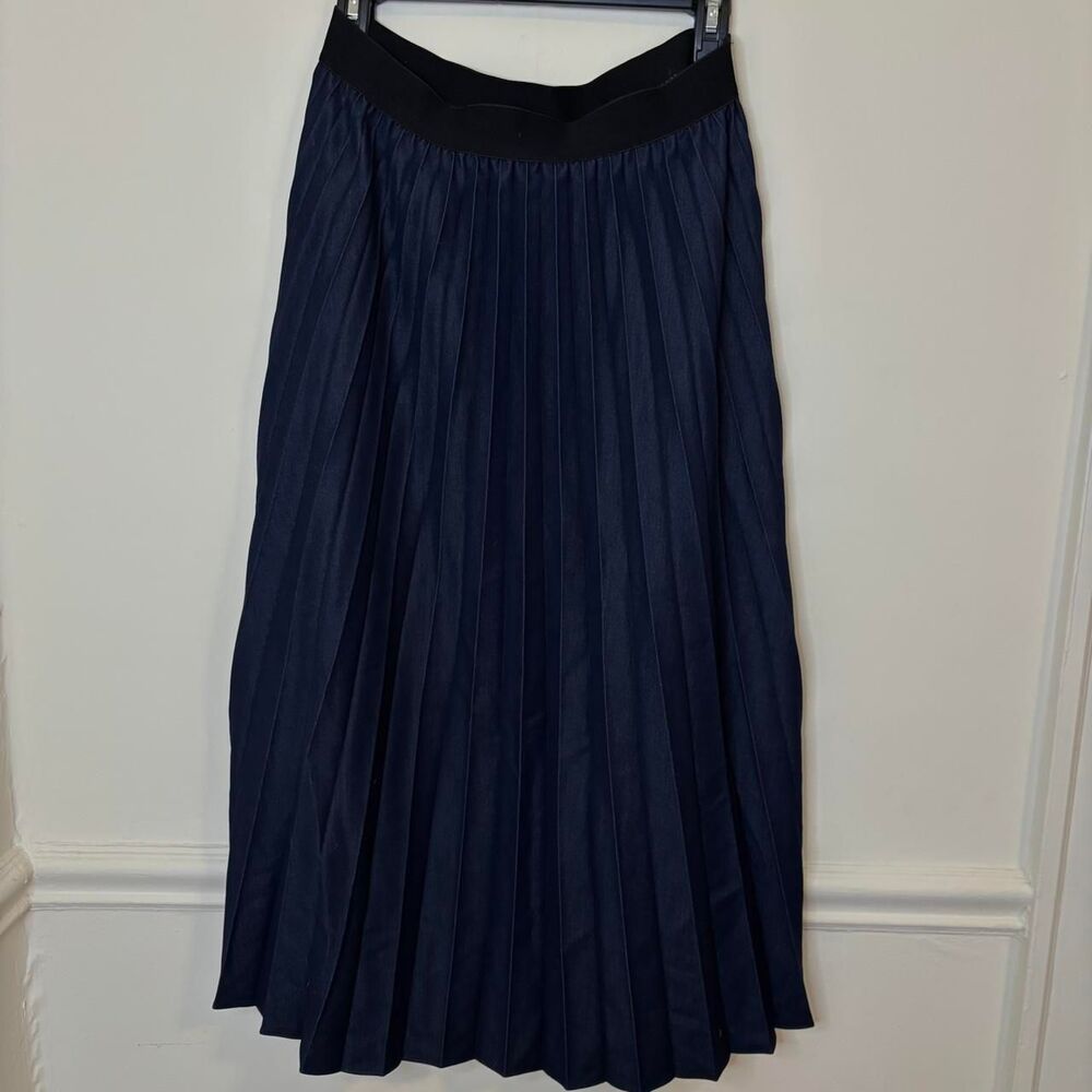 mystery new york pleated denim skirt